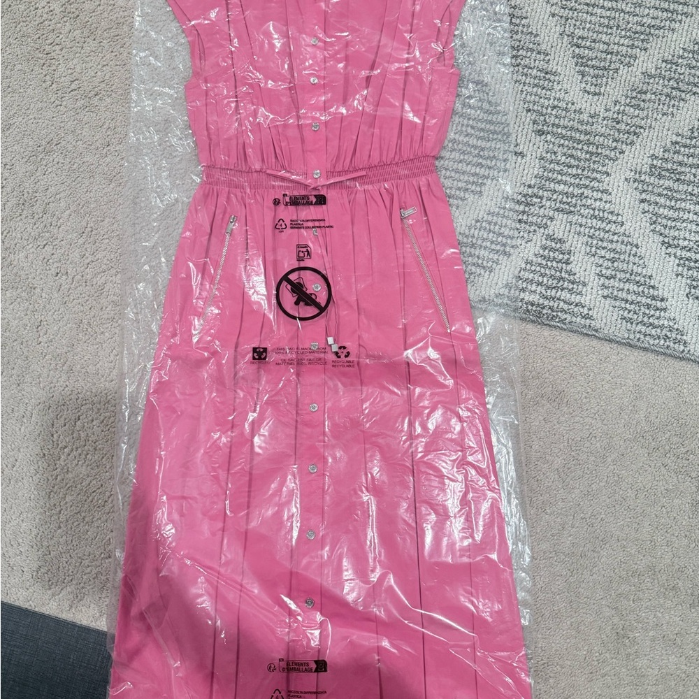 Michael Kors Bright Pink Sleeveless Shirt Dress - Picture 2 of 5